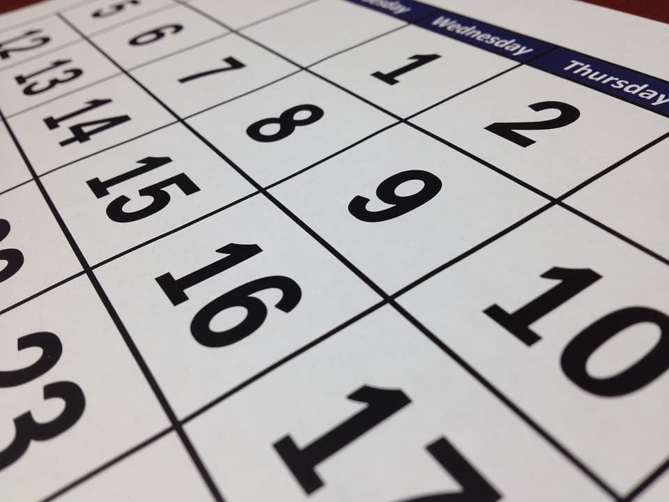 An image of a calendar