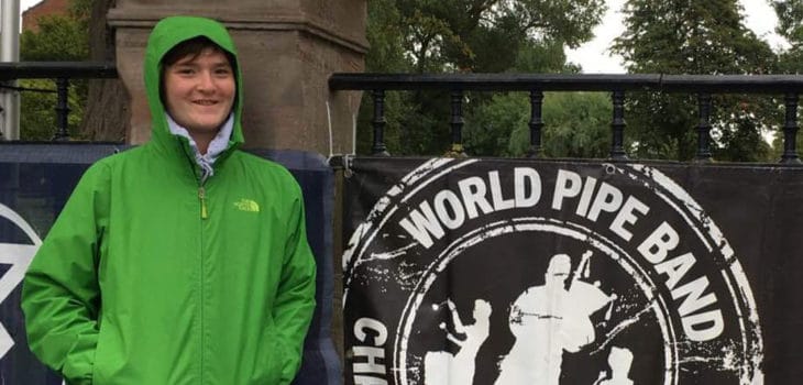 An image of Morgan at the World Pipe Band