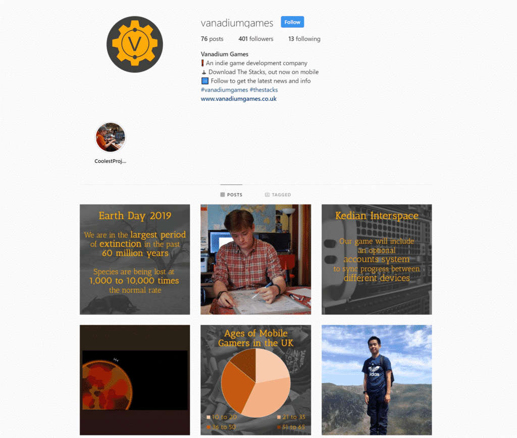 An image of our Instagram account